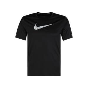 NIKE Funkčné tričko 'MILER'  sivá / čierna / biela