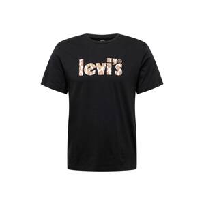 LEVI'S Tričko 'LSE_GRAPHIC CREWNECK TE BLACKS'  piesková / hrdzavohnedá / čierna / biela