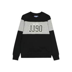 Jack & Jones Junior Mikina 'Cebm'  sivá melírovaná / čierna