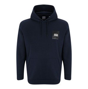 Jack & Jones Plus Mikina  modrá / biela / čierna