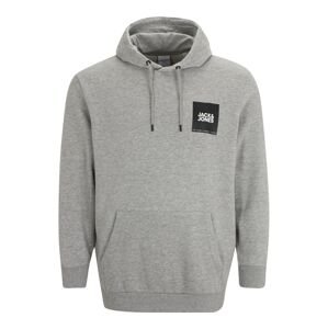 Jack & Jones Plus Mikina  sivá melírovaná / čierna / biela