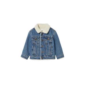 MANGO KIDS Prechodná bunda  modrá denim / prírodná biela