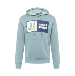 JACK & JONES Mikina 'LOGAN'  sivá / biela / jablková / námornícka modrá