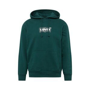 LEVI'S ® Mikina 'Relaxed Graphic Hoodie'  zelená / biela