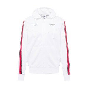 Nike Sportswear Tepláková bunda 'Repeat'  červená / čierna / biela