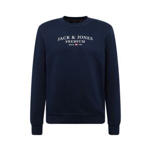 JACK & JONES Mikina 'BLUASTON'  námornícka modrá / biela / svetločervená