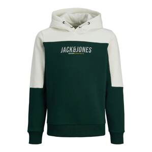 Jack & Jones Junior Mikina 'Edan'  jedľová / šedobiela / tmavožltá