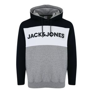 Jack & Jones Plus Mikina  námornícka modrá / sivá / biela