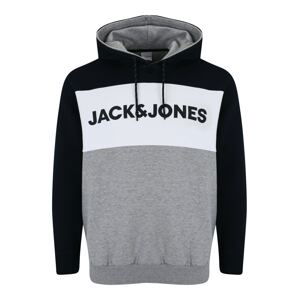 Jack & Jones Plus Mikina  námornícka modrá / sivá / biela