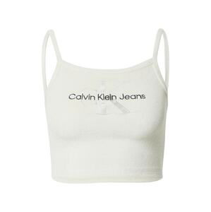 Calvin Klein Jeans Top  čierna / strieborná / biela