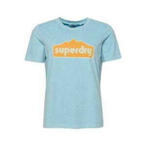 Superdry Tričko  svetlomodrá / oranžová / biela