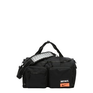 NIKE Športová taška 'Utility Power'  oranžová / čierna / strieborná / biela