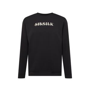 SikSilk Mikina  čierna / biela / béžová