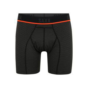 SAXX Športové nohavičky 'KINETIC'  tmavosivá / čierna / neónovo oranžová