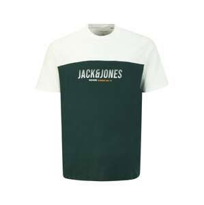 Jack & Jones Plus Tričko  žltá / jedľová / biela