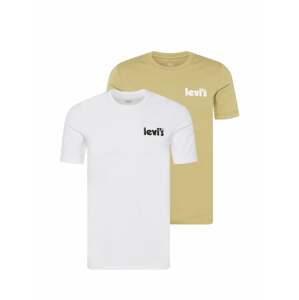 LEVI'S Tričko '2PK CREWNECK GRAPHIC NEUTRALS'  tmavobéžová / čierna / šedobiela