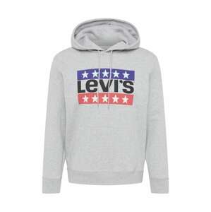 LEVI'S ® Mikina 'LSE_T3 GRAPHIC HOODIE GREYS'  modrá / sivá melírovaná / červená / čierna