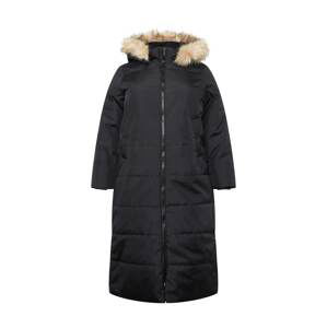 Vero Moda Curve Zimný kabát 'ADDISON'  čierna / svetlobéžová / hnedá