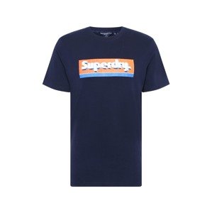 Superdry Tričko  modrá / námornícka modrá / oranžová / biela