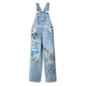 Desigual Nohavice na traky  modrá denim