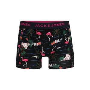 JACK & JONES Boxerky  čierna / pitaya / biela / tmavozelená