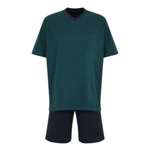 SCHIESSER Krátke pyžamo  tmavozelená / námornícka modrá