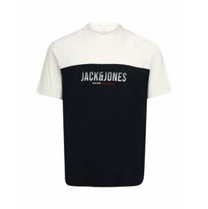 JACK & JONES Tričko 'EDAN'  námornícka modrá / biela