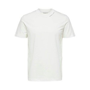 SELECTED HOMME Tričko 'SLHLEX PRINT SS O-NECK TEE W'  biela