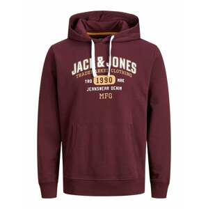 Jack & Jones Plus Mikina 'STAMP'  červená / zmiešané farby