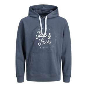 Jack & Jones Plus Mikina 'STAMP'  modrá / biela