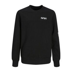 Jack & Jones Junior Mikina 'Nasa'  čierna / biela