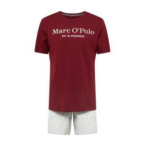 Marc O'Polo Krátke pyžamo  bordová / sivá / biela