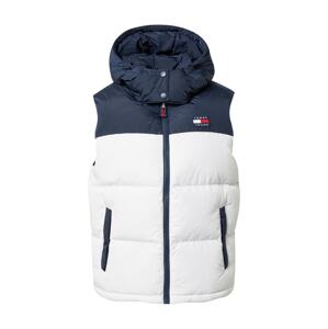 Tommy Jeans Vesta 'ALASKA PUFFER VEST'  biela / námornícka modrá / červená