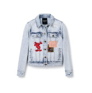 Desigual Prechodná bunda  modrá denim / tmavomodrá / červená / čierna