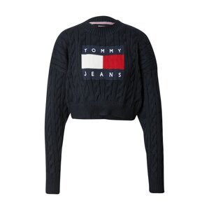 Tommy Jeans Sveter  námornícka modrá / červená / čierna / biela