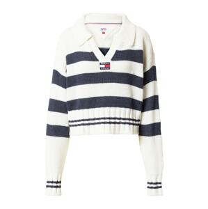 Tommy Jeans Sveter  biela / modrá / červená