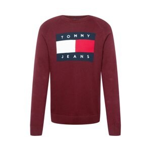 Tommy Jeans Sveter  biela / vínovo červená / námornícka modrá / svetločervená