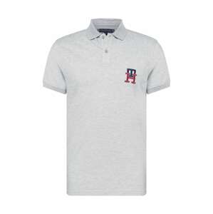 TOMMY HILFIGER Tričko  námornícka modrá / sivá melírovaná / tmavočervená