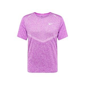 NIKE Funkčné tričko  fialová melírovaná / strieborná