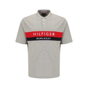 Tommy Hilfiger Big & Tall Tričko  sivá melírovaná / červená / biela