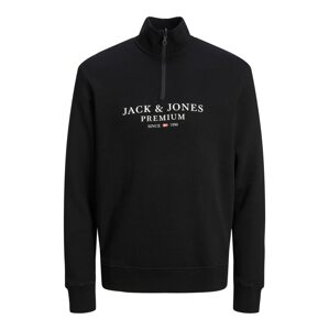 JACK & JONES Mikina 'BLUASTON'  čierna / biela