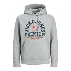 JACK & JONES Mikina  námornícka modrá / sivá melírovaná / červená