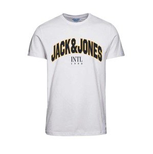 JACK & JONES Tričko 'CIRCLE'  námornícka modrá / žltá / biela