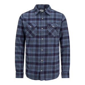 JACK & JONES Košeľa 'Sheridan'  námornícka modrá / modrosivá / bordová