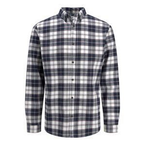 JACK & JONES Košeľa 'Barret'  námornícka modrá / vínovo červená / biela