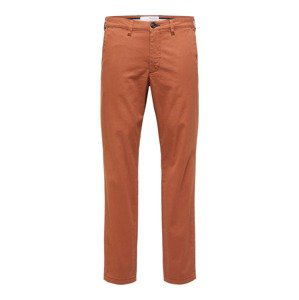 SELECTED HOMME Chino nohavice 'Miles'  karamelová / biela