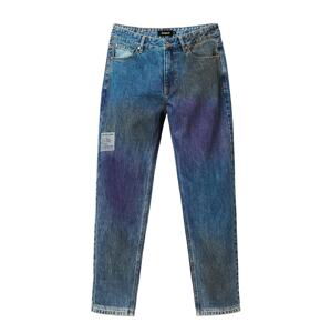 Desigual Džínsy  modrá denim / tmavofialová / čierny denim