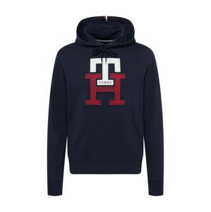 TOMMY HILFIGER Mikina  tmavomodrá / tmavočervená / biela