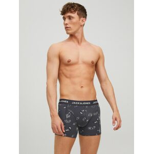 JACK & JONES Boxerky  čadičová / vínovo červená / námornícka modrá / biela