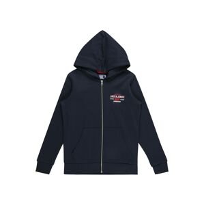 Jack & Jones Junior Tepláková bunda  tmavomodrá / biela / melónová